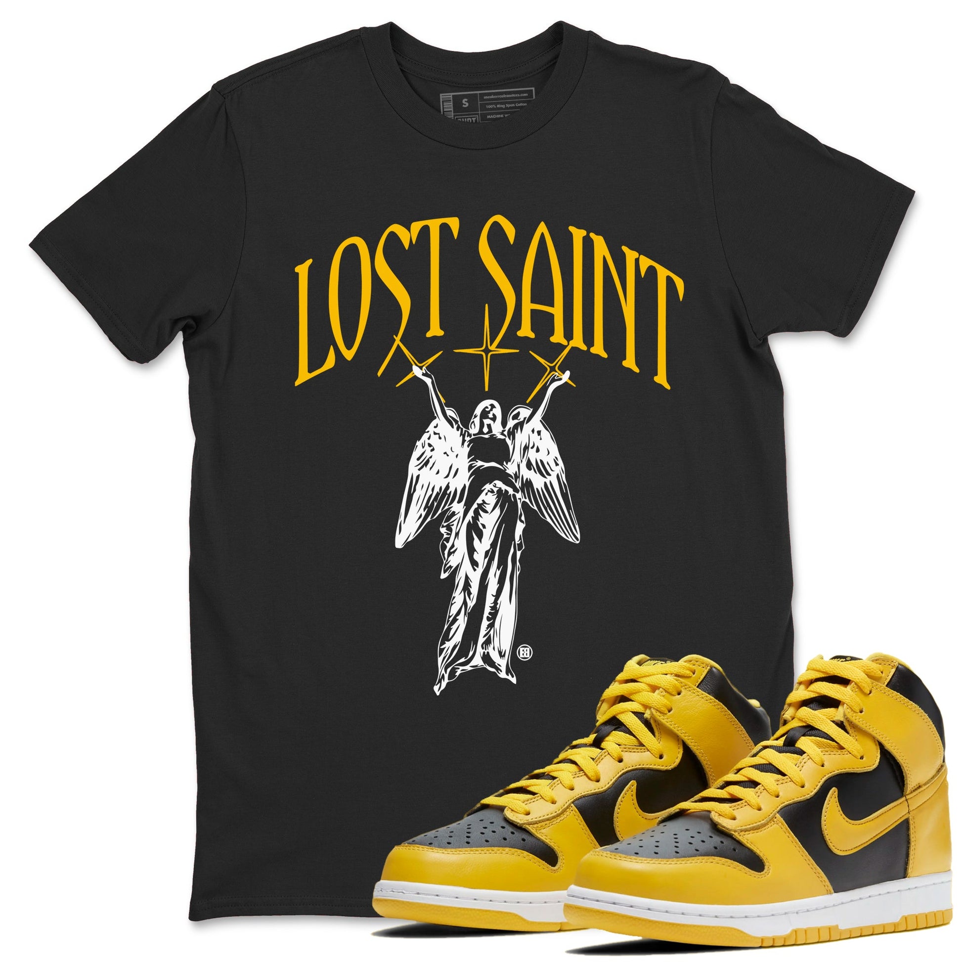 Dunk Pollen shirts to match jordans Lost Saint graphic tees Dunk High Pollen t shirts to match sneakers SNRT Sneaker Tees unisex cotton Black 1 shirts