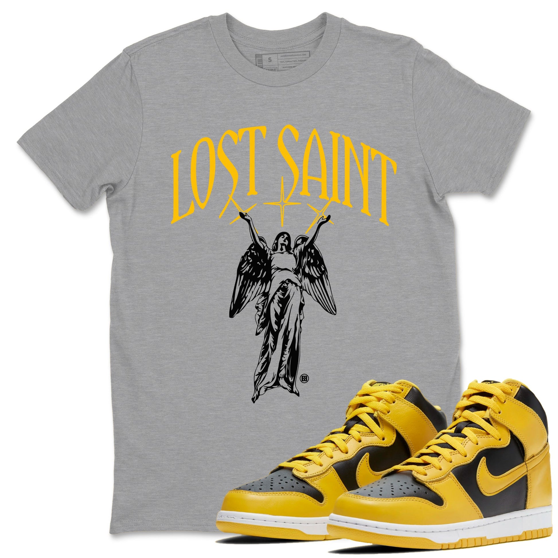 Dunk Wu Tang shirts to match jordans Lost Saint graphic tees Dunk High Wu Tang t shirts to match sneakers SNRT Sneaker Tees unisex cotton Heather Grey 1 shirts