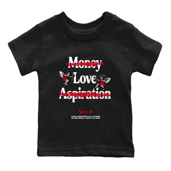 1s '85 Bred shirts to match jordans Love Conquers All Things best t shirts to wear with jordans Air Jordan 1 Retro HIgh OG '85 Bred match shoes to clothes SNRT Sneaker Tees Youth Baby Black 2 tee