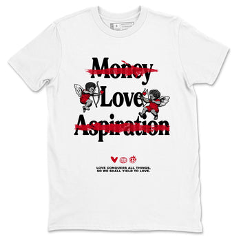 1s '85 Bred shirts to match jordans Love Conquers All Things best t shirts to wear with jordans Air Jordan 1 Retro HIgh OG '85 Bred match shoes to clothes SNRT Sneaker Tees unisex cotton White 2 shirts
