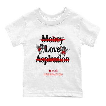 Air Jordan 1 High OG Black Toe shirts to match jordans Love Conquers All Things best t shirts to wear with jordans Air Jordan 1 Black Toe Reimgained match shoes to clothes SNRT Sneaker Tees Youth Baby White 2 tee