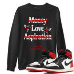 Air Jordan 1 High OG Black Toe shirts to match jordans Love Conquers All Things best t shirts to wear with jordans Air Jordan 1 Black Toe Reimgained match shoes to clothes SNRT Sneaker Tees unisex cotton Black 1 shirts