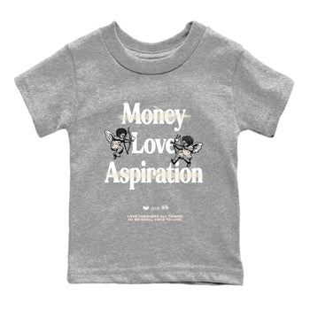 11s Pearl Sneaker match tees – Sneaker Tees To Match Jordan 11 Pearl Sneakers – Love Conquers All Things Kids Graphic T-Shirt Heather Grey 2