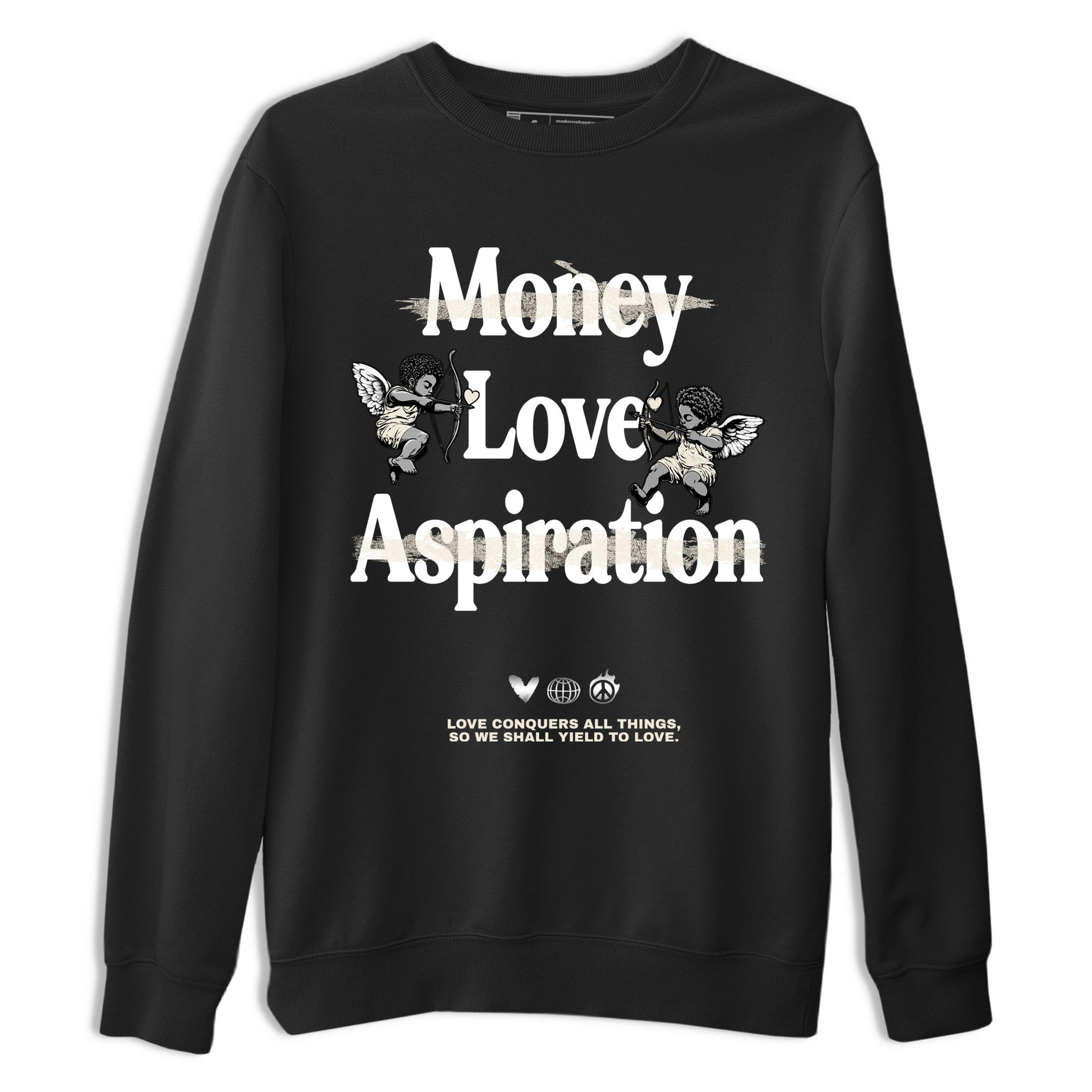 11s Pearl Sneaker match tees – Sneaker Tees To Match Jordan 11 Pearl Sneakers – Love Conquers All Things Graphic Tee Black 2