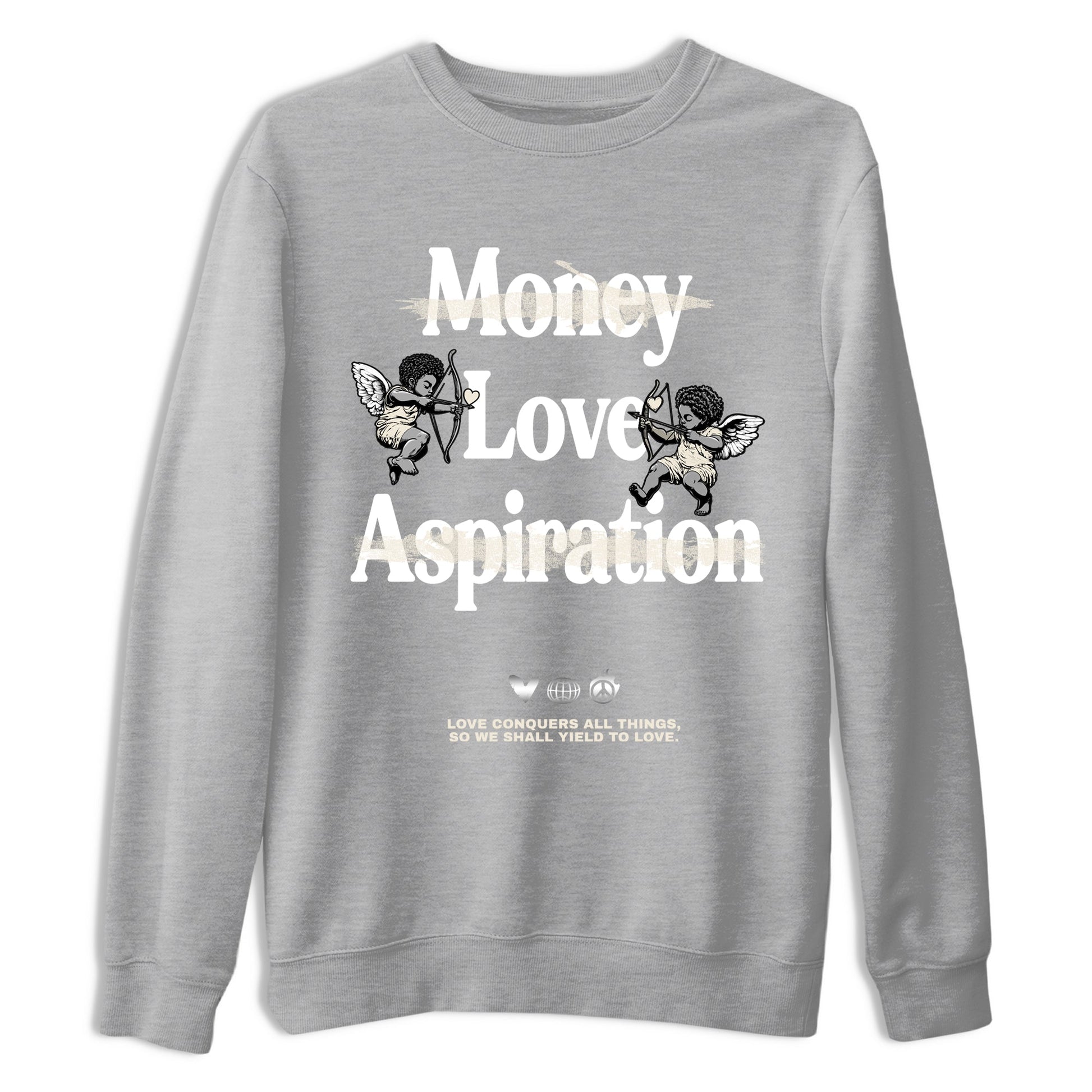 11s Pearl Sneaker match tees – Sneaker Tees To Match Jordan 11 Pearl Sneakers – Love Conquers All Things Graphic Tee Heather Grey 2
