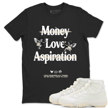 11s Pearl Sneaker match tees – Sneaker Tees To Match Jordan 11 Pearl Sneakers – Love Conquers All Things Graphic Tee Black 1