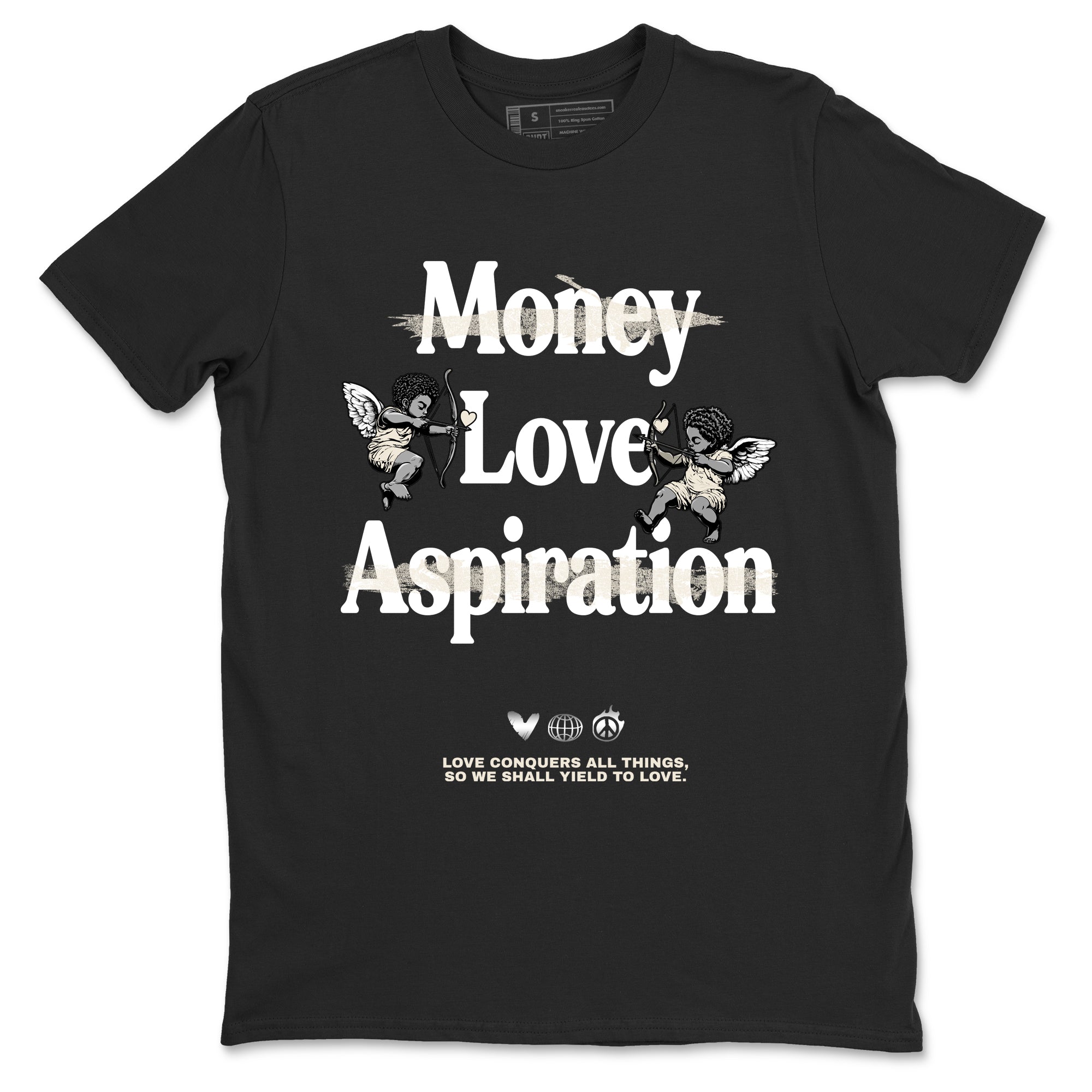 11s Pearl Sneaker match tees – Sneaker Tees To Match Jordan 11 Pearl Sneakers – Love Conquers All Things Graphic Tee Black 2