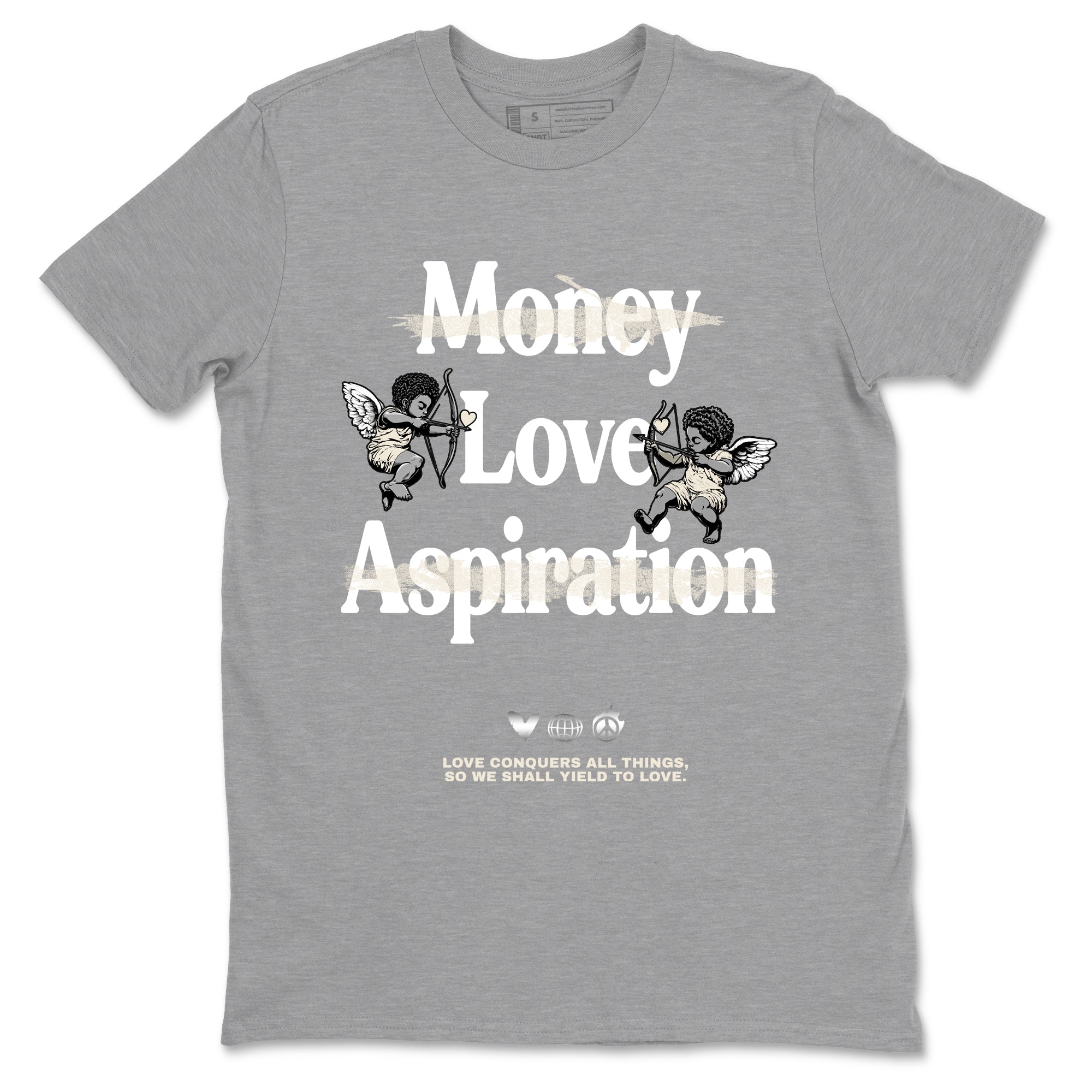 11s Pearl Sneaker match tees – Sneaker Tees To Match Jordan 11 Pearl Sneakers – Love Conquers All Things Graphic Tee Heather Grey 2