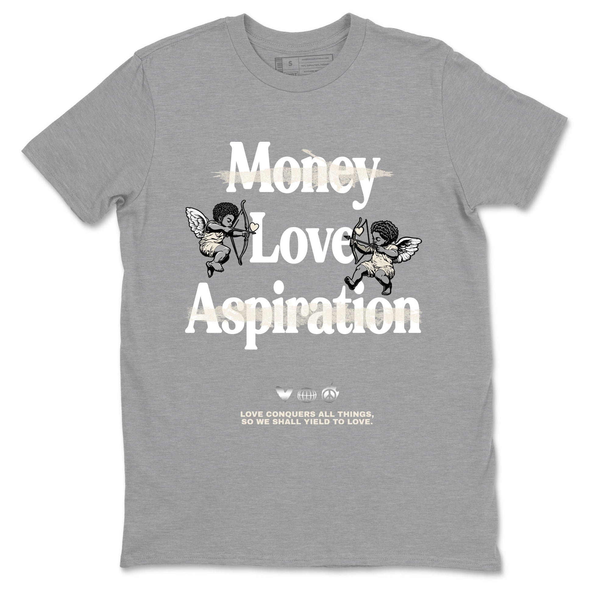 11s Pearl Sneaker match tees – Sneaker Tees To Match Jordan 11 Pearl Sneakers – Love Conquers All Things Graphic Tee Heather Grey 2