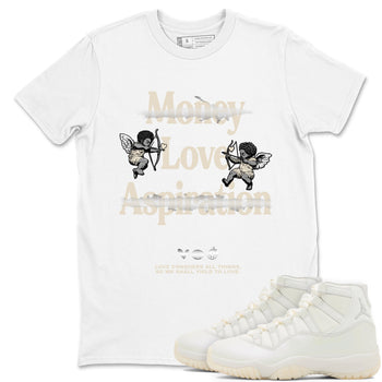 11s Pearl Sneaker match tees – Sneaker Tees To Match Jordan 11 Pearl Sneakers – Love Conquers All Things Graphic Tee White 1