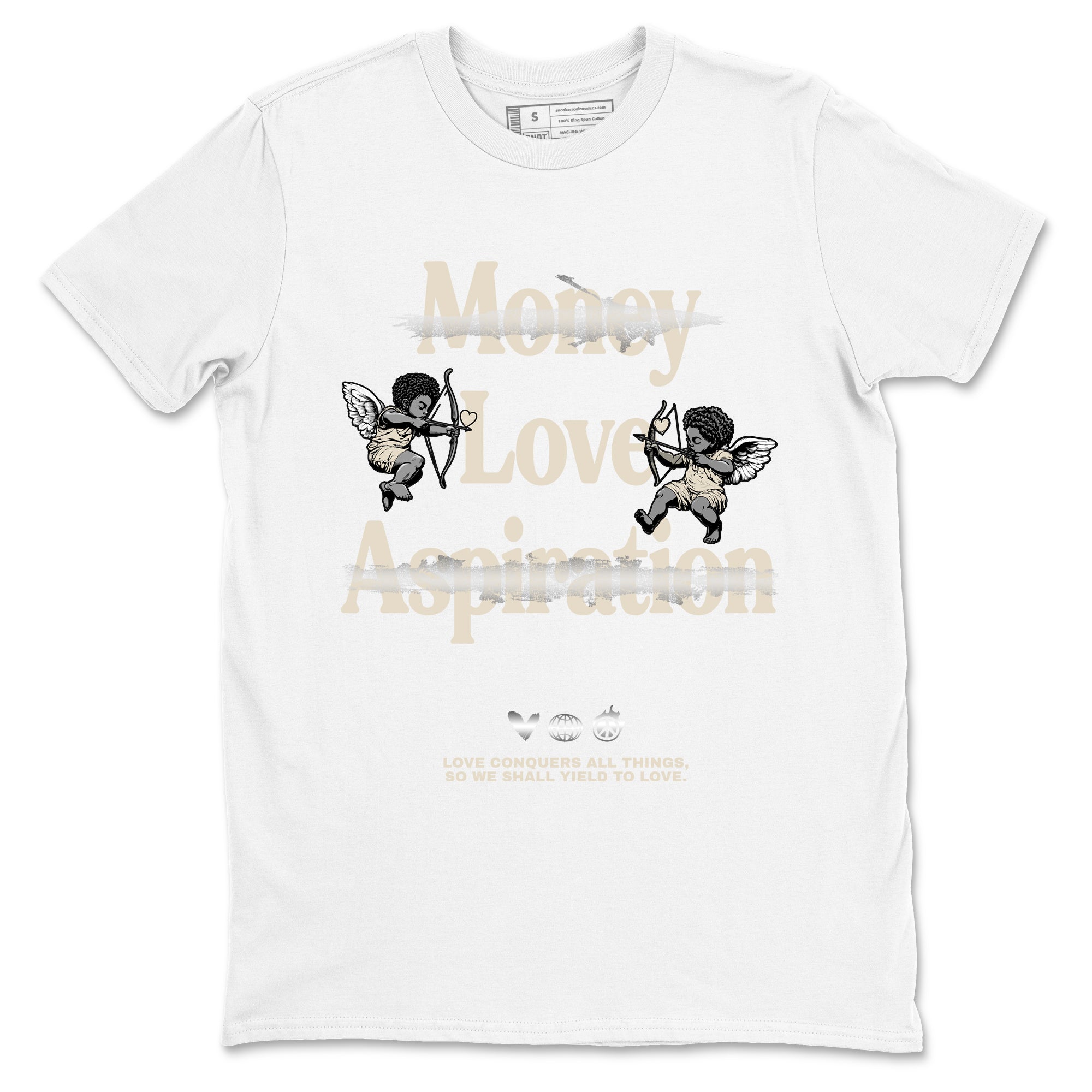 11s Pearl Sneaker match tees – Sneaker Tees To Match Jordan 11 Pearl Sneakers – Love Conquers All Things Graphic Tee White 2