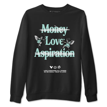 Love Conquers All Things sneaker match t-shirt styled to complete your fit with the Air Jordan 11 Igloo sneakers, shown in Black 2.