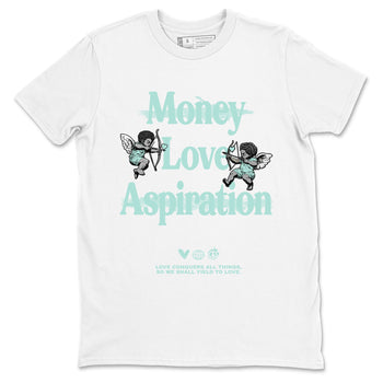 Love Conquers All Things sneaker match t-shirt styled to complete your fit with the Air Jordan 11 Igloo sneakers, shown in White 2.