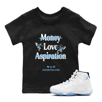 11s Legend Blue shirts to match jordans Love Conquers All Things best t shirts to wear with jordans Air Jordan 11 Retro Legend Blue match shoes to clothes SNRT Sneaker Tees Youth Baby Black 1 tee