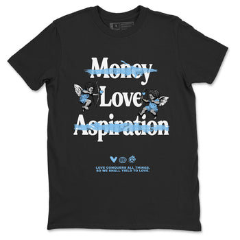 11s Legend Blue shirts to match jordans Love Conquers All Things best t shirts to wear with jordans Air Jordan 11 Retro Legend Blue match shoes to clothes SNRT Sneaker Tees unisex cotton Black 2 shirts