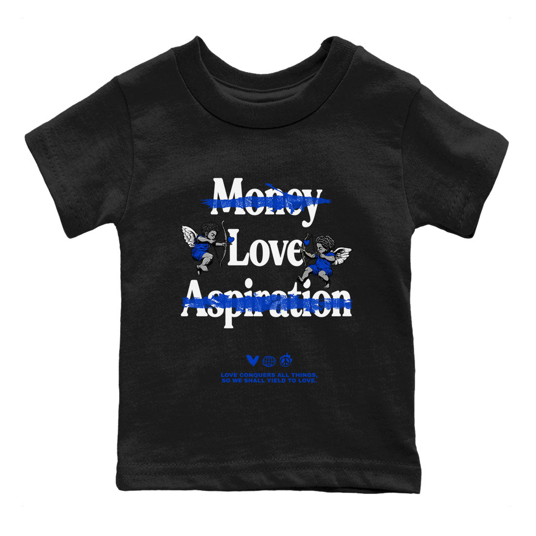 12s Blueberry shirts to match jordans Love Conquers All Things best t shirts to wear with jordans Air Jordan 12 Retro Blueberry match shoes to clothes SNRT Sneaker Tees Youth Baby Black 2 tee