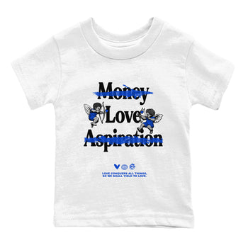 12s Blueberry shirts to match jordans Love Conquers All Things best t shirts to wear with jordans Air Jordan 12 Retro Blueberry match shoes to clothes SNRT Sneaker Tees Youth Baby White 2 tee