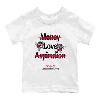 12s Flu Game shirts to match jordans Love Conquers All Things sneaker match tees Air Jordan 12 Retro Flu Game match shoes to clothes SNRT Sneaker Tees Youth Baby White 2 tee