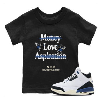 3s For The Love to match jordans Love Conquers All Things best t shirts to wear with jordans A Ma Maniere x Air Jordan 3 Diffused Blue match shoes to clothes SNRT Sneaker Tees Youth Baby Black 1 tee