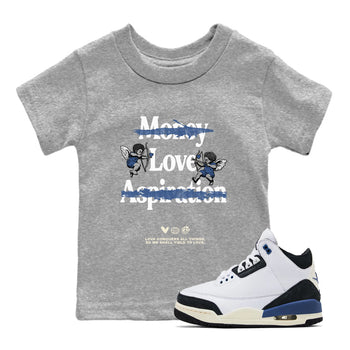 3s For The Love to match jordans Love Conquers All Things best t shirts to wear with jordans A Ma Maniere x Air Jordan 3 Diffused Blue match shoes to clothes SNRT Sneaker Tees Youth Baby Heather Grey 1 tee