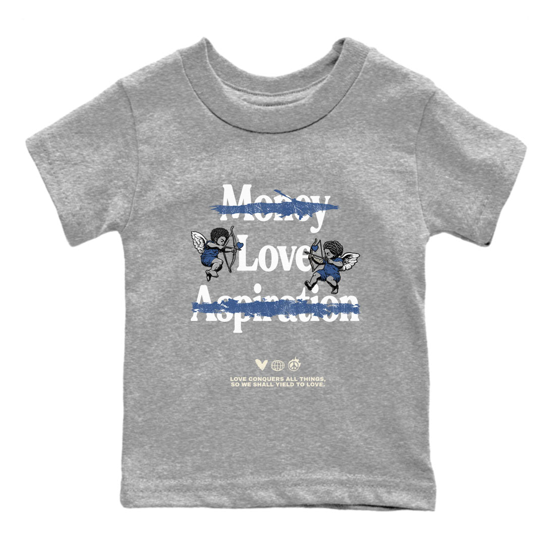 3s For The Love to match jordans Love Conquers All Things best t shirts to wear with jordans A Ma Maniere x Air Jordan 3 Diffused Blue match shoes to clothes SNRT Sneaker Tees Youth Baby Heather Grey 2 tee