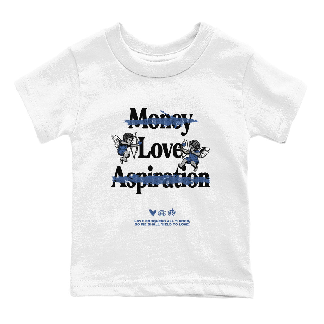 3s For The Love to match jordans Love Conquers All Things best t shirts to wear with jordans A Ma Maniere x Air Jordan 3 Diffused Blue match shoes to clothes SNRT Sneaker Tees Youth Baby White 2 tee