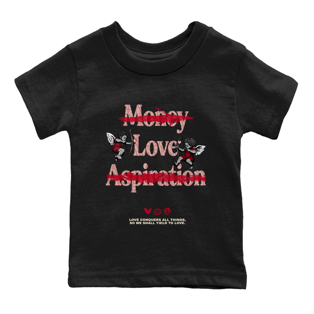 3s Valentines Day shirts to match jordans Love Conquers All Things best t shirts to wear with jordans Air Jordan 3 Valentines Day match shoes to clothes SNRT Sneaker Tees Youth Baby Black 2 tee