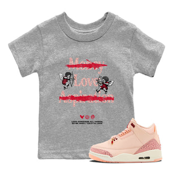 3s Valentines Day shirts to match jordans Love Conquers All Things best t shirts to wear with jordans Air Jordan 3 Valentines Day match shoes to clothes SNRT Sneaker Tees Youth Baby Heather Grey 1 tee