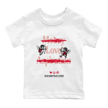 3s Valentines Day shirts to match jordans Love Conquers All Things best t shirts to wear with jordans Air Jordan 3 Valentines Day match shoes to clothes SNRT Sneaker Tees Youth Baby White 2 tee