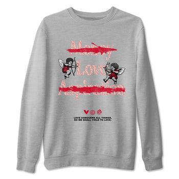 3s Valentines Day shirts to match jordans Love Conquers All Things best t shirts to wear with jordans Air Jordan 3 Valentines Day match shoes to clothes SNRT Sneaker Tees unisex cotton Heather Grey 2 shirts