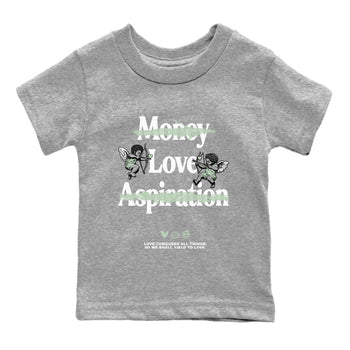 4s Abundance shirts to match jordans Love Conquers All Things sneaker match tees Air Jordan 4 Seafoam match shoes to clothes SNRT Sneaker Tees Youth Baby Heather Grey 2 tee