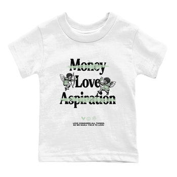 4s Abundance shirts to match jordans Love Conquers All Things sneaker match tees Air Jordan 4 Seafoam match shoes to clothes SNRT Sneaker Tees Youth Baby White 2 tee