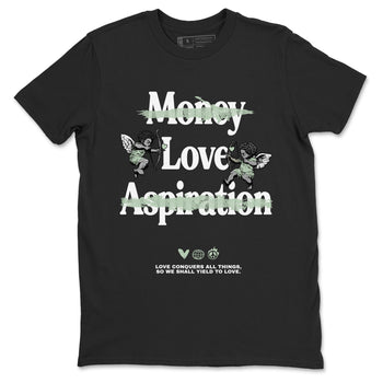 4s Abundance shirts to match jordans Love Conquers All Things sneaker match tees Air Jordan 4 Seafoam match shoes to clothes SNRT Sneaker Tees unisex cotton Black 2 shirts