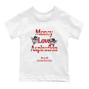 Sneaker match tees – Sneaker Tees To Match Air Jordan 4 Valentines Day Shoes – Love Conquers All Things Kids T-Shirt White 2