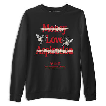 Sneaker match tees – Sneaker Tees To Match Air Jordan 4 Valentines Day Shoes – Love Conquers All Things Tee Black 2