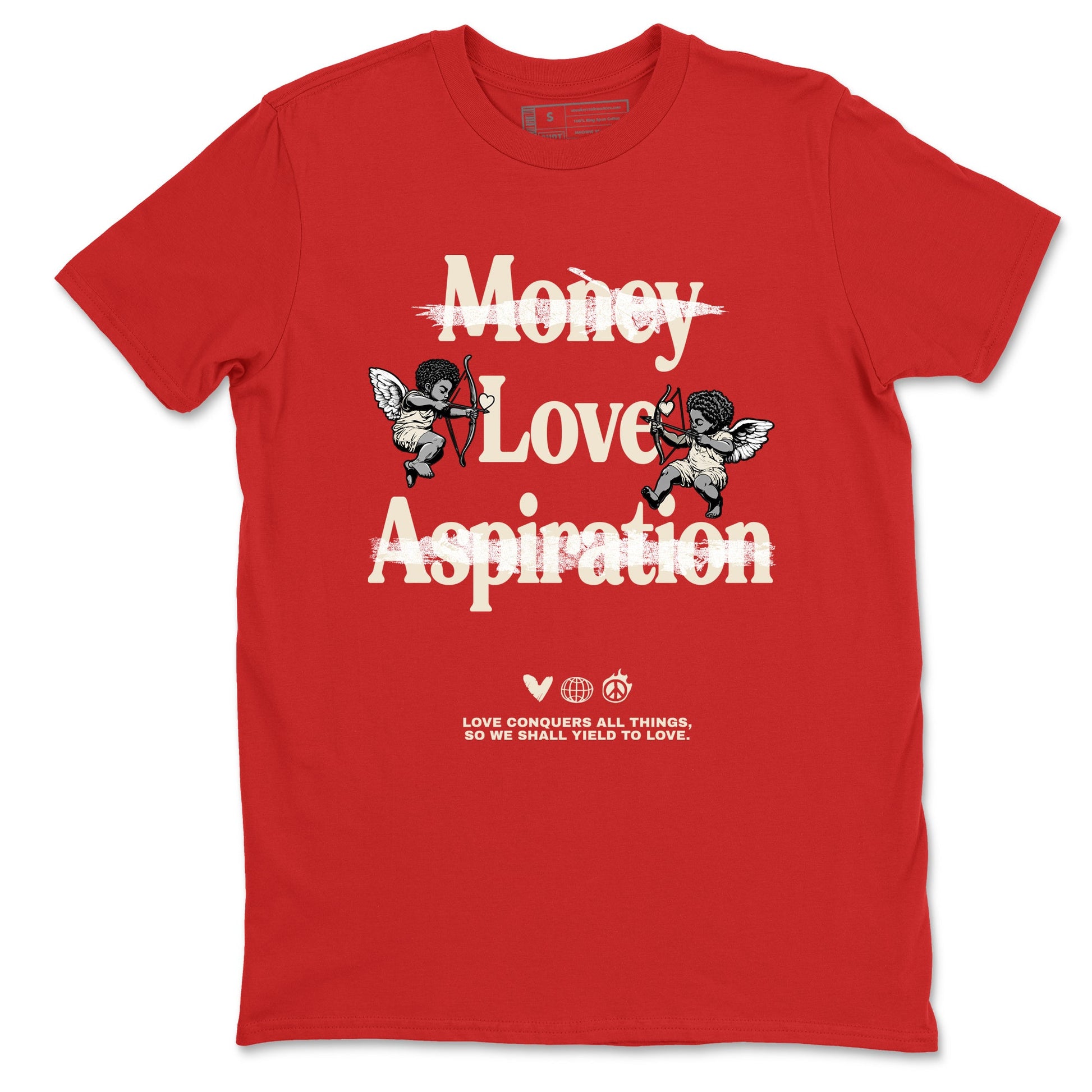 Sneaker match tees – Sneaker Tees To Match Air Jordan 4 Valentines Day Shoes – Love Conquers All Things Tee Red 2