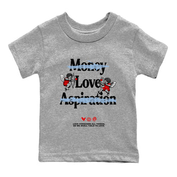 AJ5 Reimagined shirts to match jordans Love Conquers All Things best t shirts to wear with jordans Air Jordan 5 Retro OG Reimagined match shoes to clothes SNRT Sneaker Tees Youth Baby Heather Grey 2 tee