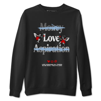 AJ5 Reimagined shirts to match jordans Love Conquers All Things best t shirts to wear with jordans Air Jordan 5 Retro OG Reimagined match shoes to clothes SNRT Sneaker Tees unisex cotton Black 2 shirts