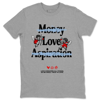 AJ5 Reimagined shirts to match jordans Love Conquers All Things best t shirts to wear with jordans Air Jordan 5 Retro OG Reimagined match shoes to clothes SNRT Sneaker Tees unisex cotton Heather Grey 2 shirts