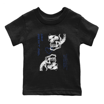 1s Midnight Navy shirts to match jordans Love Doesn't End sneaker match tees Air Jordan 1 Midnight Navy match shoes to clothes SNRT Sneaker Tees Youth Baby Black 2 tee