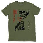 Travis Scott Medium Olive shirts to match jordans Love Doesn't End sneaker match tees Air Jordan 1 Low x Travis Scott x Medium Olive SNRT Sneaker Release Tees unisex cotton Military Green 2 crew neck shirts