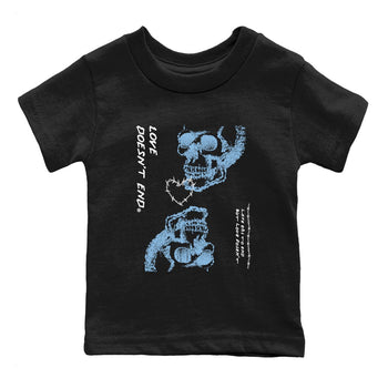 11s Legend Blue shirts to match jordans Love Doesn't End sneaker match tees Air Jordan 11 Legend Blue match shoes to clothes SNRT Sneaker Tees Youth Baby Black 2 tee