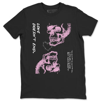 4s Retro Orchid shirts to match jordans Love Doesn't End sneaker match tees Air Jordan 4 WMNS Orchid match shoes to clothes SNRT Sneaker Tees unisex cotton Black 2 shirts