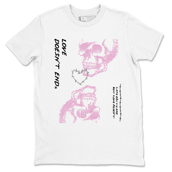 4s Retro Orchid shirts to match jordans Love Doesn't End sneaker match tees Air Jordan 4 WMNS Orchid match shoes to clothes SNRT Sneaker Tees unisex cotton White 2 shirts