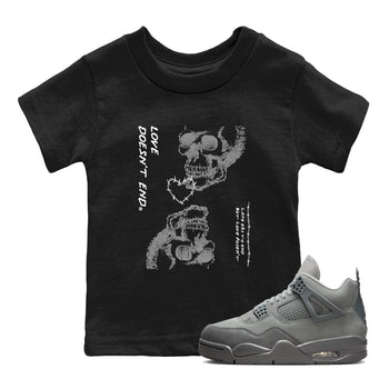 4 Wet Cement shirts to match jordans Love Doesn't End sneaker match tees Air Jordan 4 Retro Wet Cement SNRT Sneaker Release Tees Youth Baby Black 1 crew neck shirts