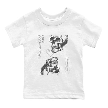 4 Wet Cement shirts to match jordans Love Doesn't End sneaker match tees Air Jordan 4 Retro Wet Cement SNRT Sneaker Release Tees Youth Baby White 2 crew neck shirts