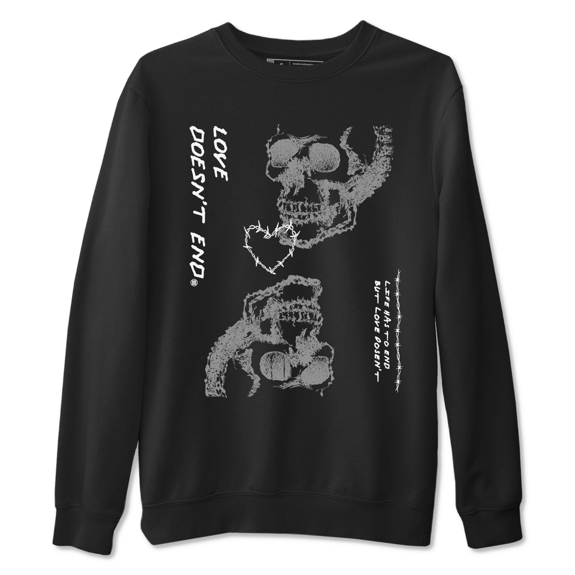 4 Wet Cement shirts to match jordans Love Doesn't End sneaker match tees Air Jordan 4 Retro Wet Cement SNRT Sneaker Release Tees unisex cotton Black 2 crew neck shirts
