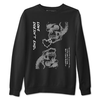 4 Wet Cement shirts to match jordans Love Doesn't End sneaker match tees Air Jordan 4 Retro Wet Cement SNRT Sneaker Release Tees unisex cotton Black 2 crew neck shirts