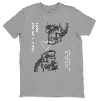 4 Wet Cement shirts to match jordans Love Doesn't End sneaker match tees Air Jordan 4 Retro Wet Cement SNRT Sneaker Release Tees unisex cotton Heather Grey 2 crew neck shirts