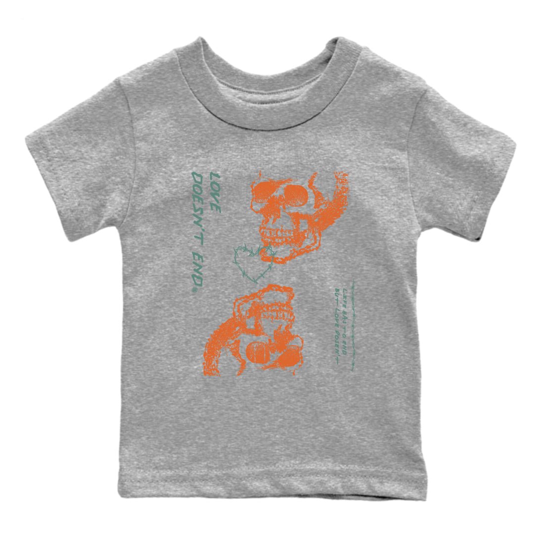 Dunk Low Ceramic shirts to match jordans Love Doesn't End sneaker match tees Dunk Ceramic match shoes to clothes SNRT Sneaker Tees Youth Baby Heather Grey 2 tee